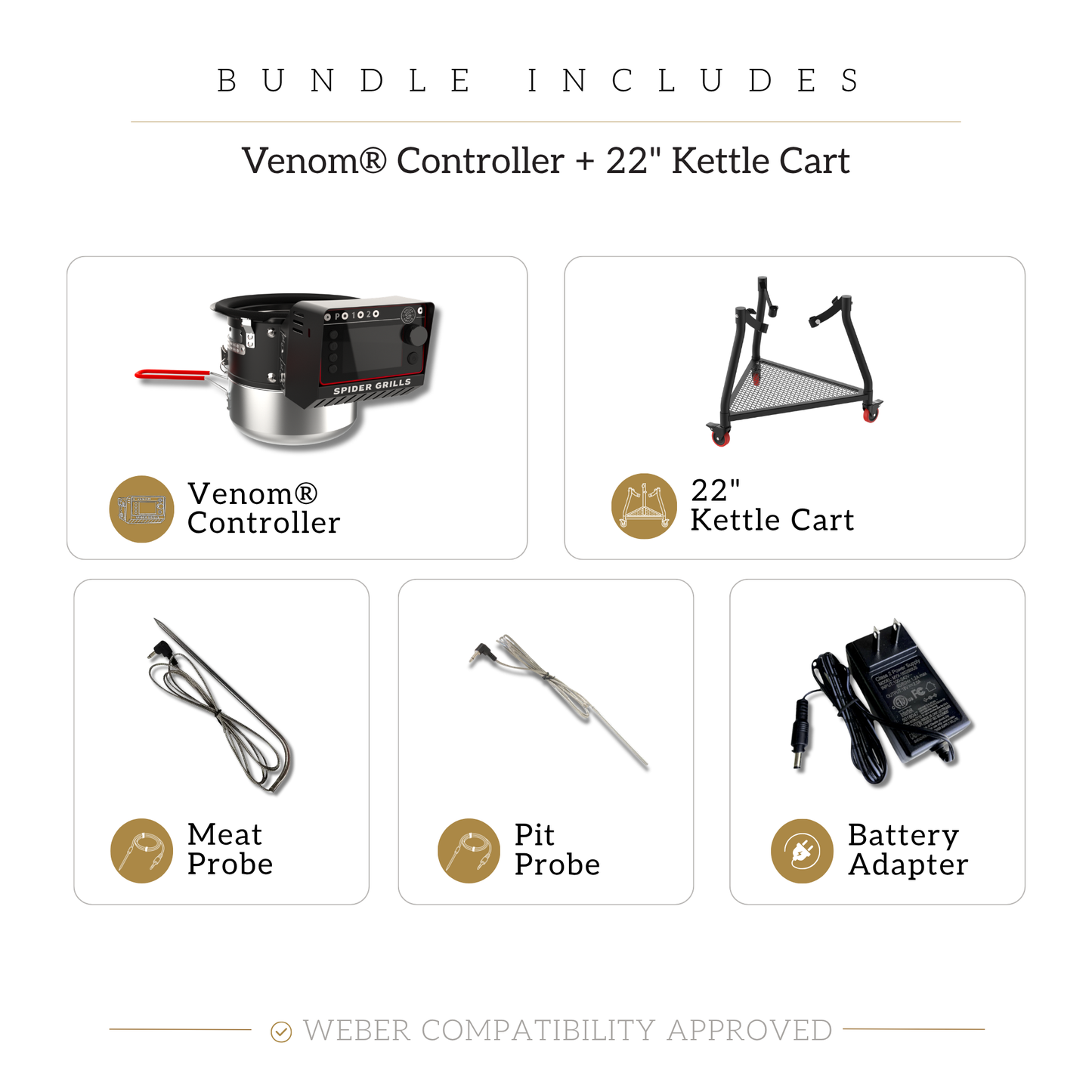 Venom® Digital Controller + 22" Kettle Cart Bundle