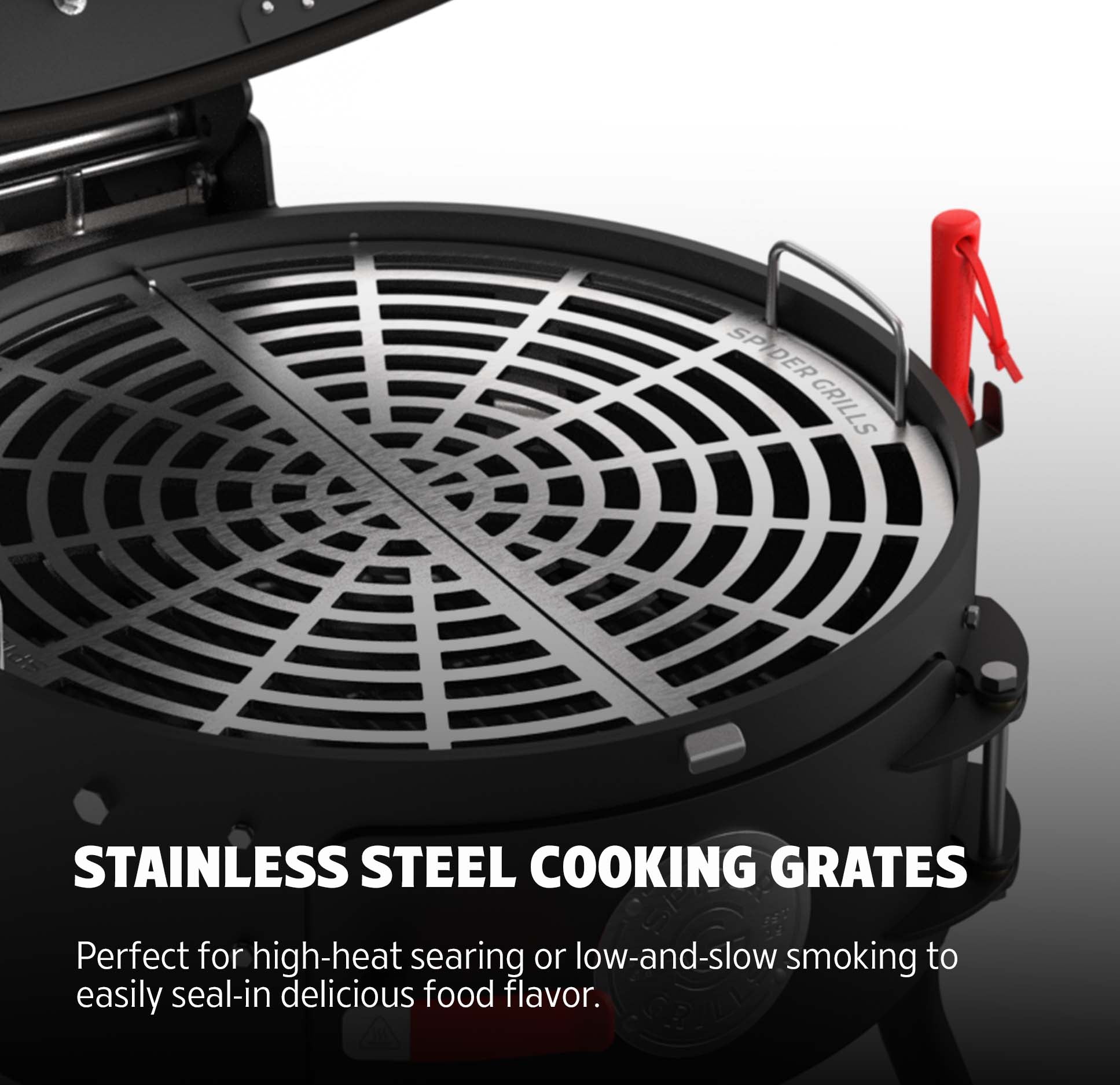 Stainless steel cooking grates.