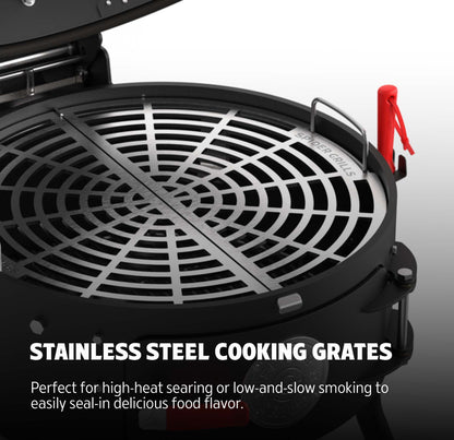 Stainless steel cooking grates.