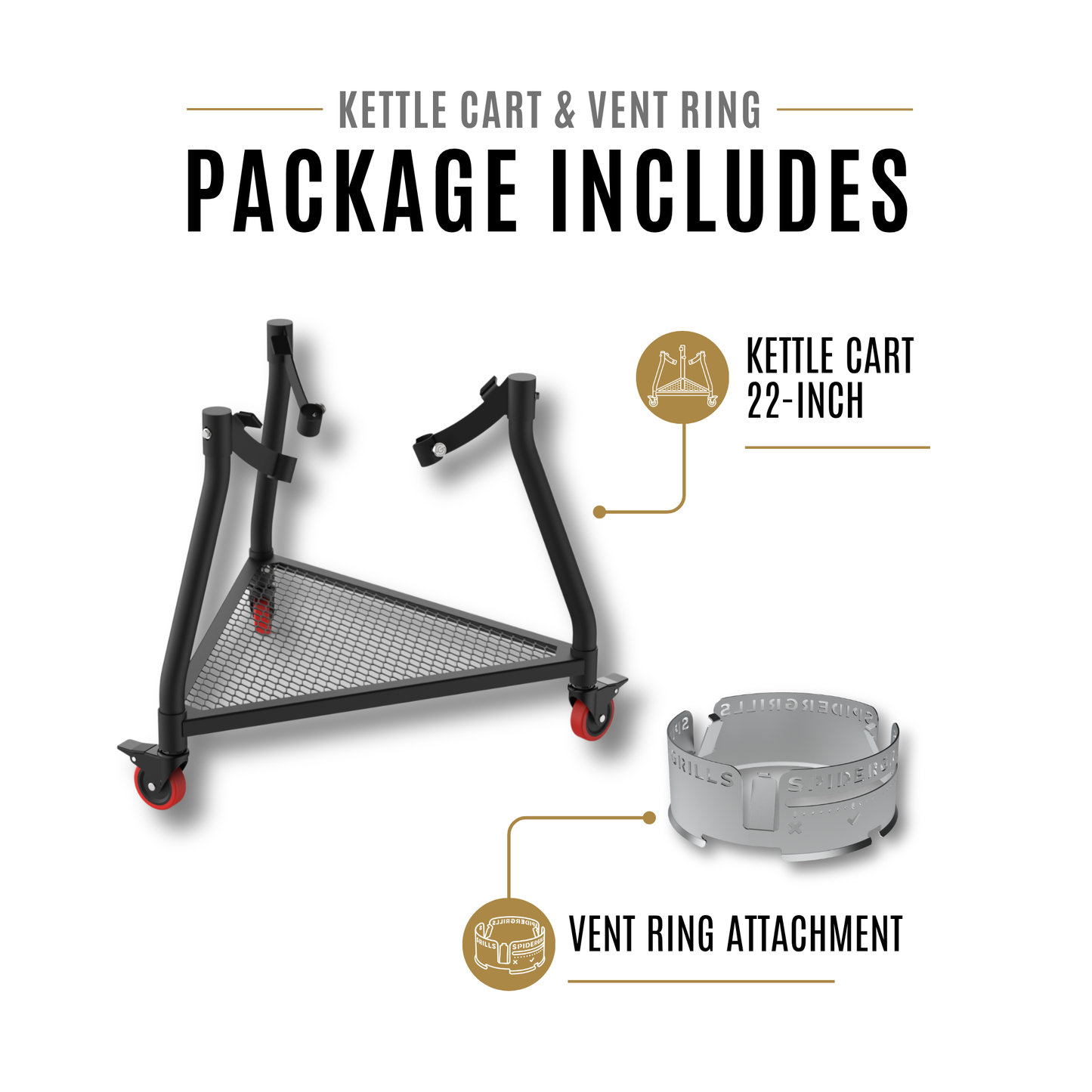 22" Kettle Cart™ + Vent Ring