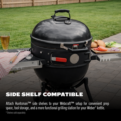 Weber Kettle with Webcraft installed and side shelves attached.